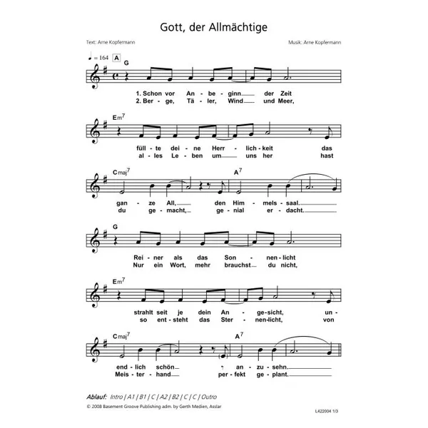 Produktbild des Artikels Gott, der Allmächtige (Noten - Download)