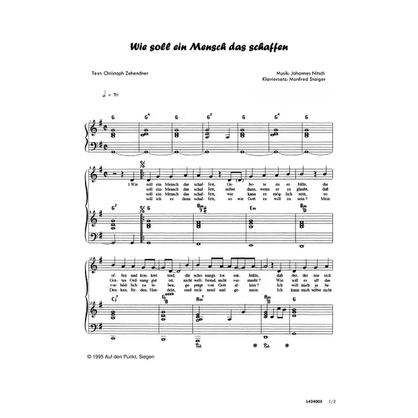 Produktbild des Artikels Wie soll ein Mensch das schaffen (Noten - Download)