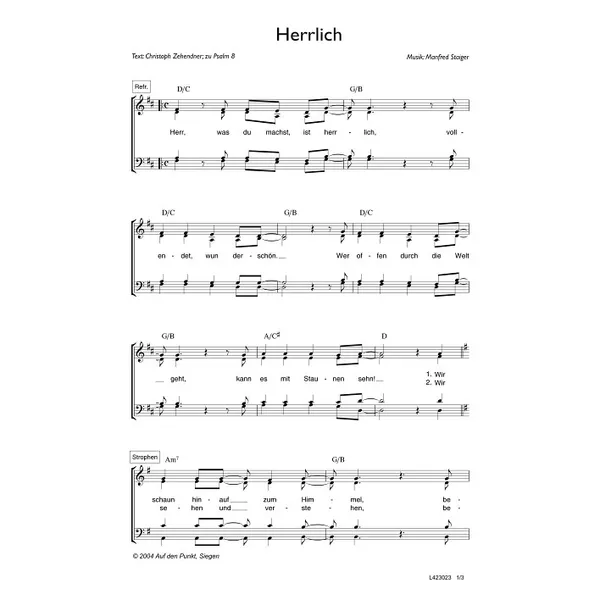 Produktbild des Artikels Herrlich (Noten - Download)