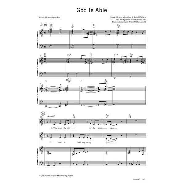Produktbild des Artikels God Is Able (Noten - Download)