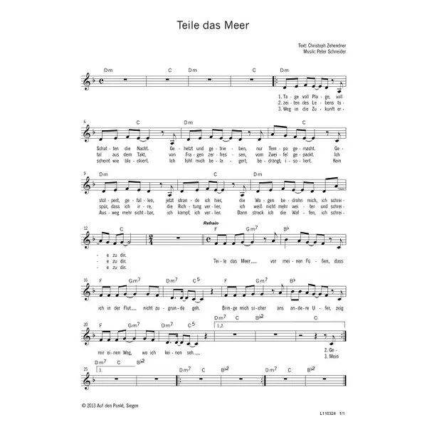Produktbild des Artikels Teile das Meer (Noten - Download)