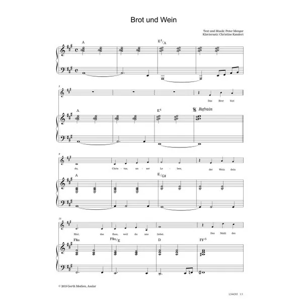 Produktbild des Artikels Brot und Wein (Noten - Download)