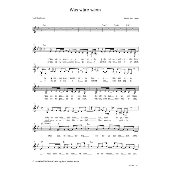 Produktbild des Artikels Was wäre wenn (Noten - Download)