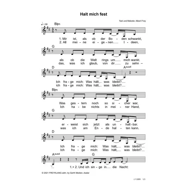 Produktbild des Artikels Ich halt mich fest (Noten - Download)