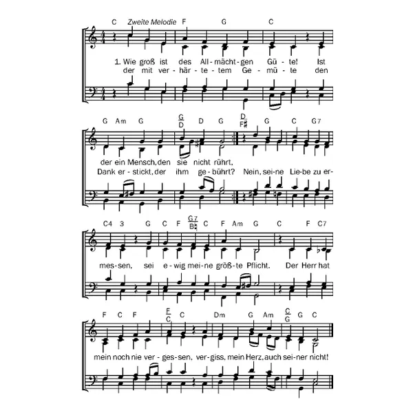 Produktbild des Artikels Wie groß ist des Allmächtgen Güte (Noten - Download)