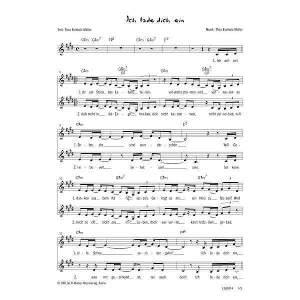 Produktbild des Artikels Ich lade dich ein (Noten - Download)