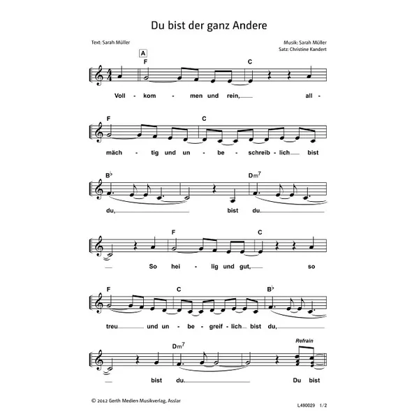 Produktbild des Artikels Du bist der ganz Andere (Noten - Download)