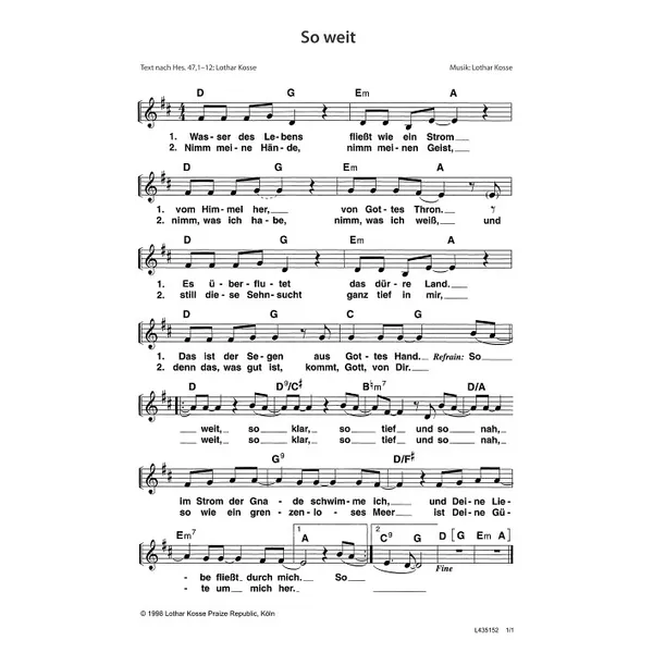 Produktbild des Artikels So weit (Noten - Download)