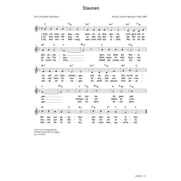 Produktbild des Artikels Staunen (Noten - Download)