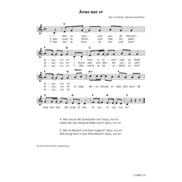 Produktbild des Artikels Jesus, nur er (Noten - Download)