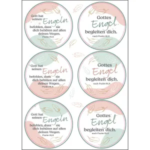 Produktbild des Artikels Aufkleber-Grußkarten: Gott hat seinen Engeln befohlen, 4 Stück (Schreibwaren)