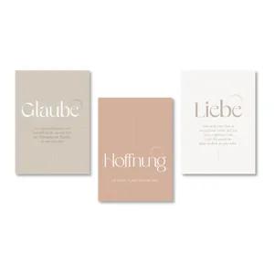 Produktbild des Artikels Poster A3 "Glaube, Hoffnung, Liebe" - 3er Set ()