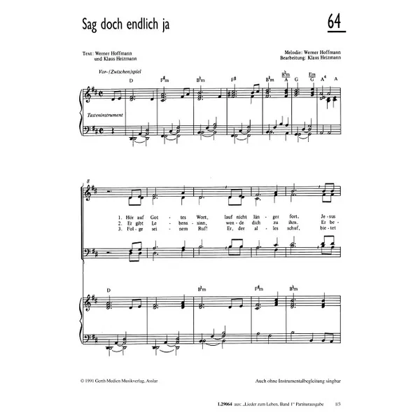 Produktbild des Artikels Sag doch endlich ja (Noten - Download)