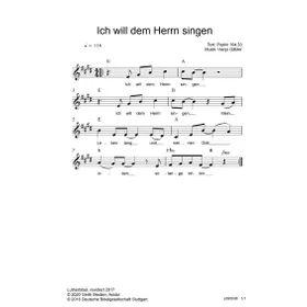 Produktbild des Artikels Ich will dem Herrn singen (Noten - Download)