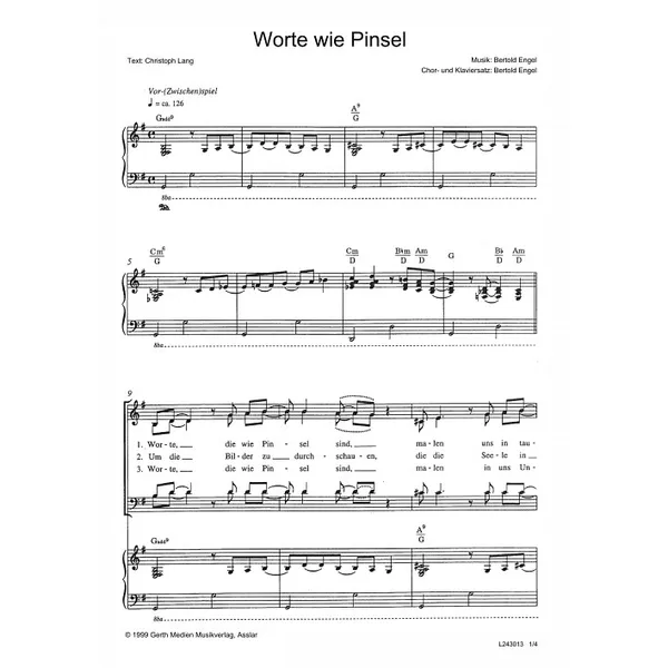 Produktbild des Artikels Worte wie Pinsel (Noten - Download)