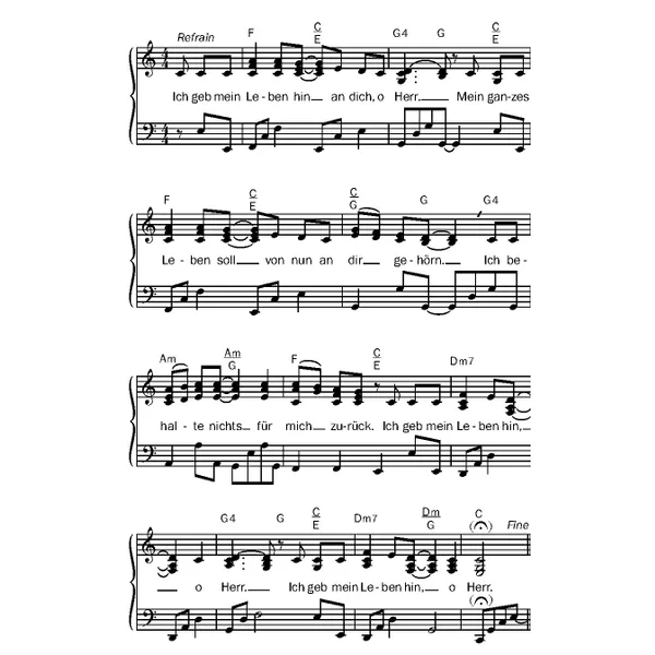 Produktbild des Artikels Ich geb mein Leben hin an dich (Noten - Download)