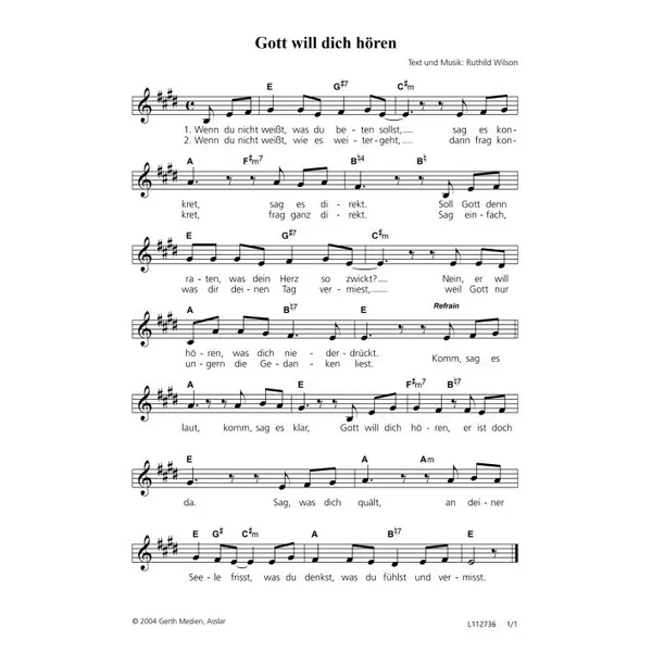 Produktbild des Artikels Gott will dich hören (Noten - Download)