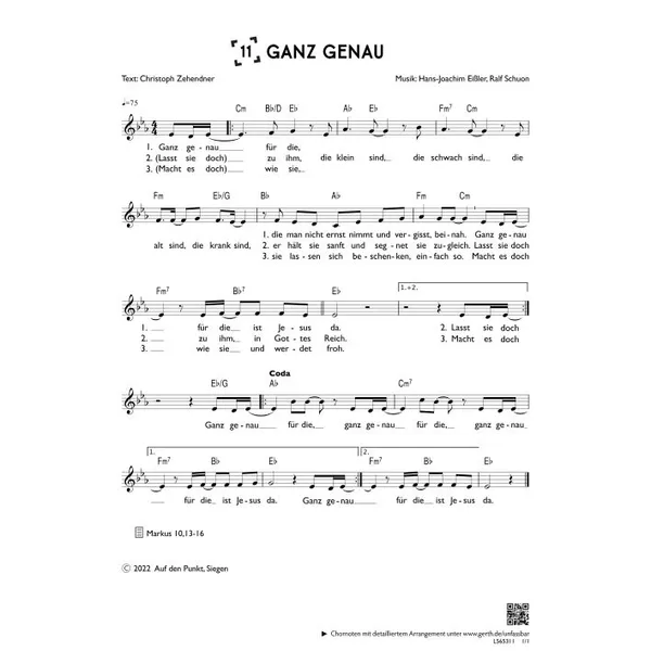 Produktbild des Artikels Ganz genau (einstimmig) (Noten - Download)