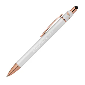 Produktbild des Artikels Metall-Kugelschreiber "Du bist bei mir" - weiß (Schreibwaren)