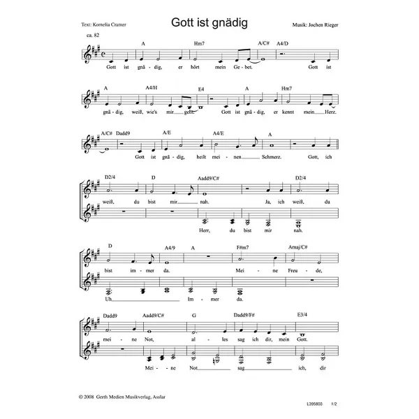 Produktbild des Artikels Gott ist gnädig (Noten - Download)