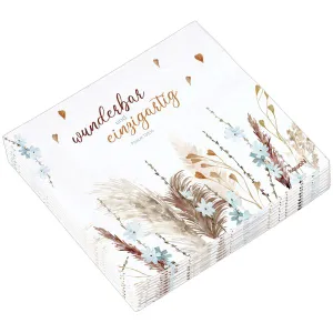 Produktbild des Artikels Servietten "wunderbar und einzigartig" ()