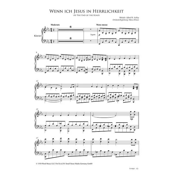 Produktbild des Artikels Wenn ich Jesus in Herrlichkeit (Klavier) (Noten - Download)