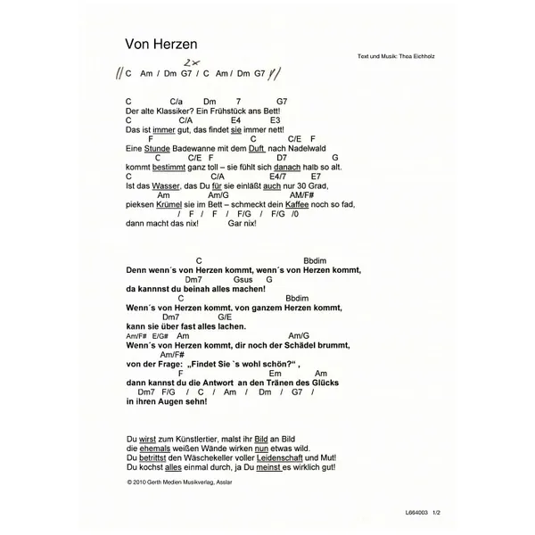 Produktbild des Artikels Von Herzen (Noten - Download)