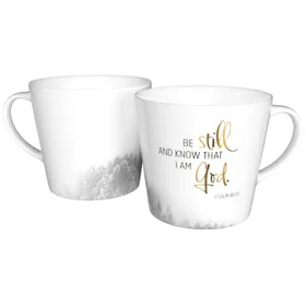 Produktbild des Artikels Tasse "Be still and know" - Golddekor ()