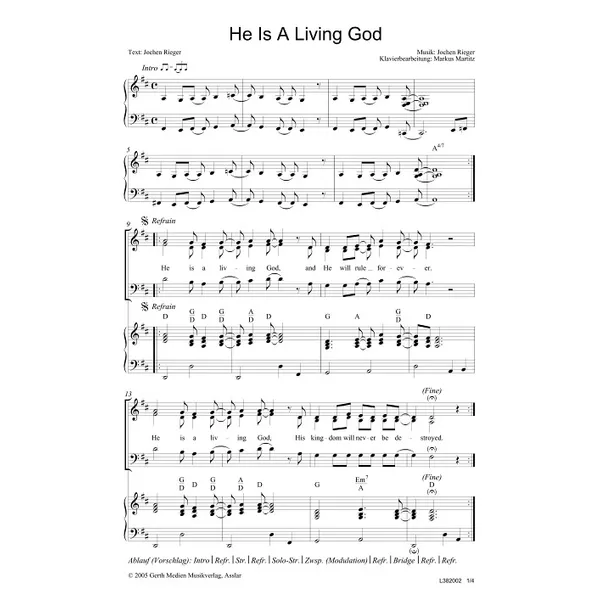 Produktbild des Artikels He Is A Living God (Noten - Download)