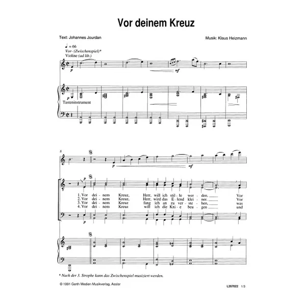 Produktbild des Artikels Vor deinem Kreuz (Noten - Download)
