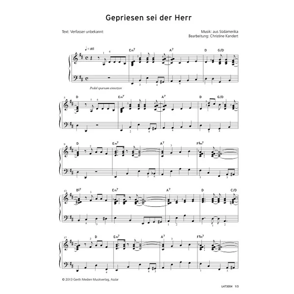 Produktbild des Artikels Gepriesen sei der Herr (Noten - Download)