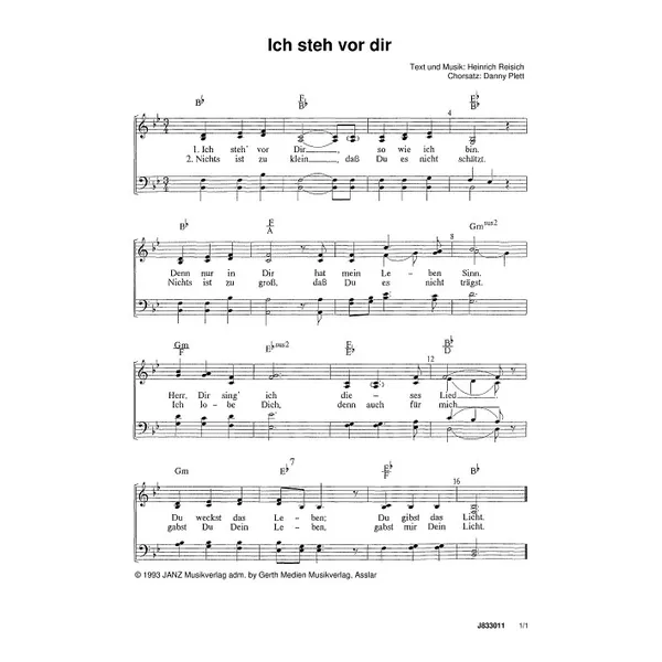 Produktbild des Artikels Ich steh vor dir (Noten - Download)