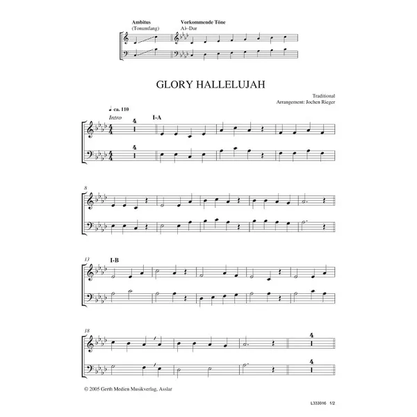 Produktbild des Artikels Glory Hallelujah (Noten - Download)