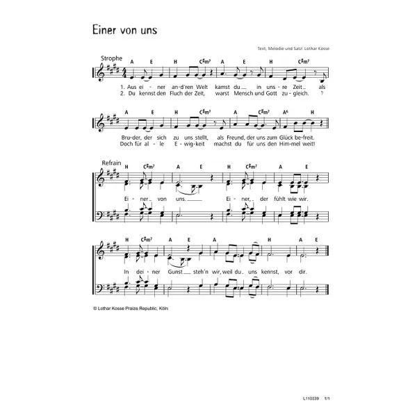 Produktbild des Artikels Einer von uns (Noten - Download)