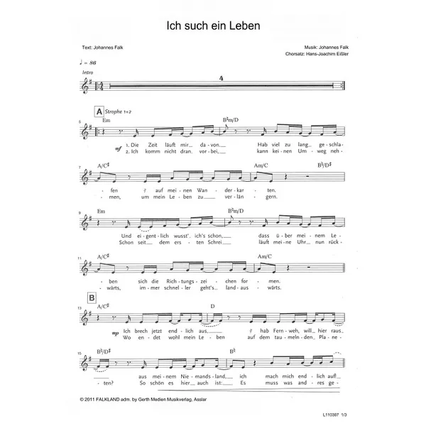 Produktbild des Artikels Ich such ein Leben (Noten - Download)