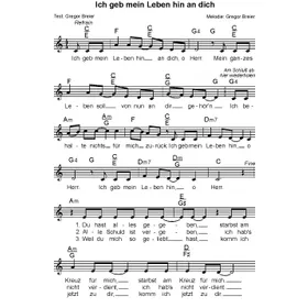 Produktbild des Artikels Ich geb mein Leben hin an dich (Noten - Download)