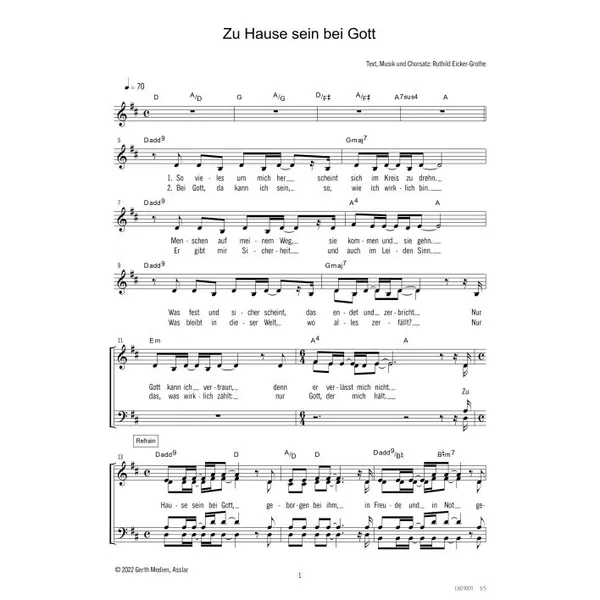 Produktbild des Artikels Zu Hause sein bei Gott (Noten - Download)
