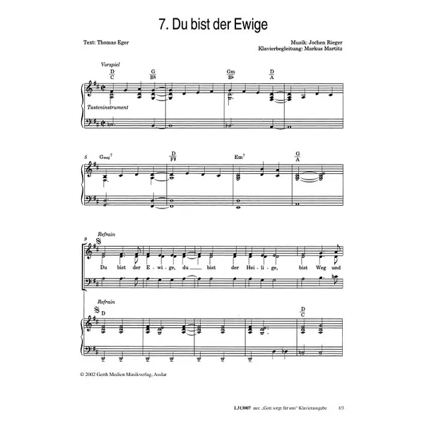 Produktbild des Artikels Du bist der Ewige (Noten - Download)