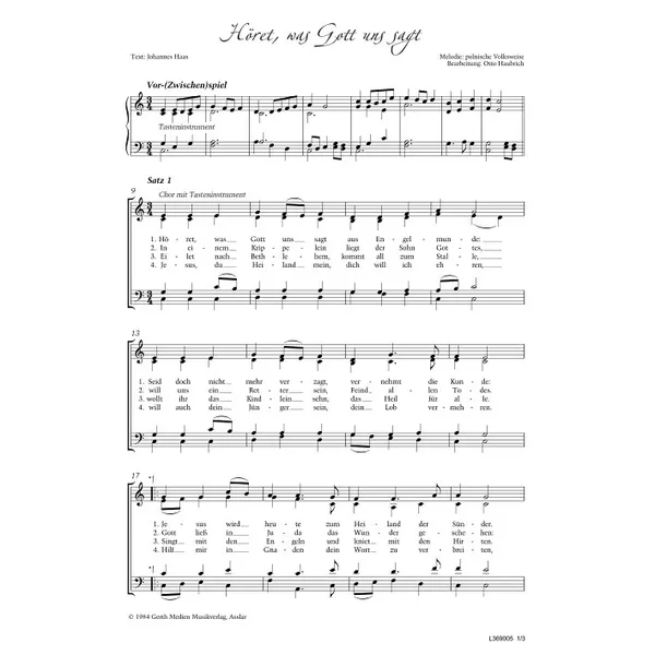 Produktbild des Artikels Höret, was Gott uns sagt (Noten - Download)