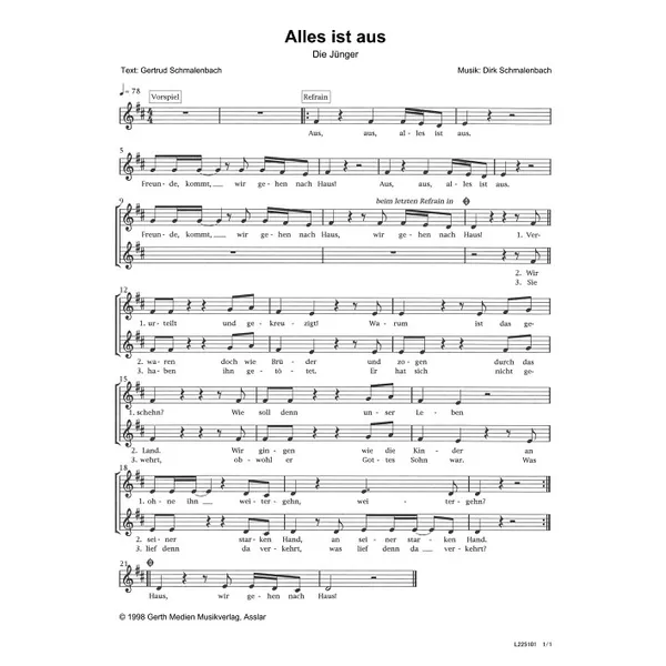 Produktbild des Artikels Alles ist aus (Noten - Download)