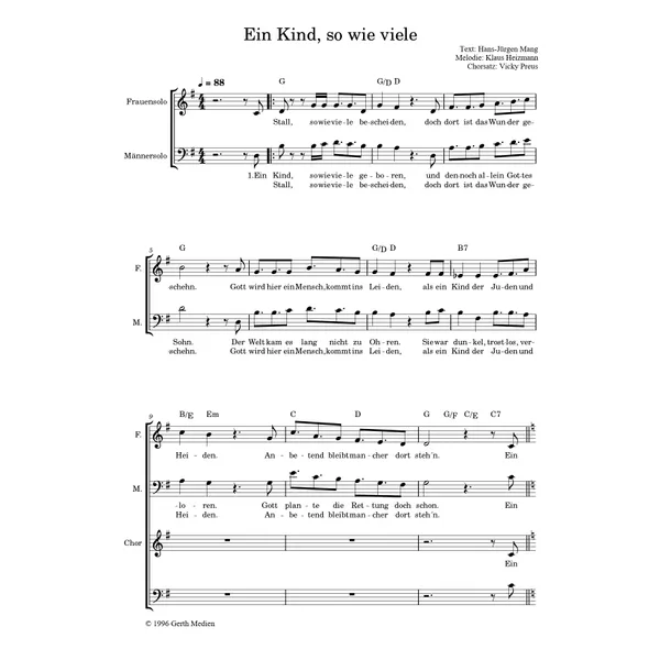 Produktbild des Artikels Ein Kind so wie viele (Noten - Download)