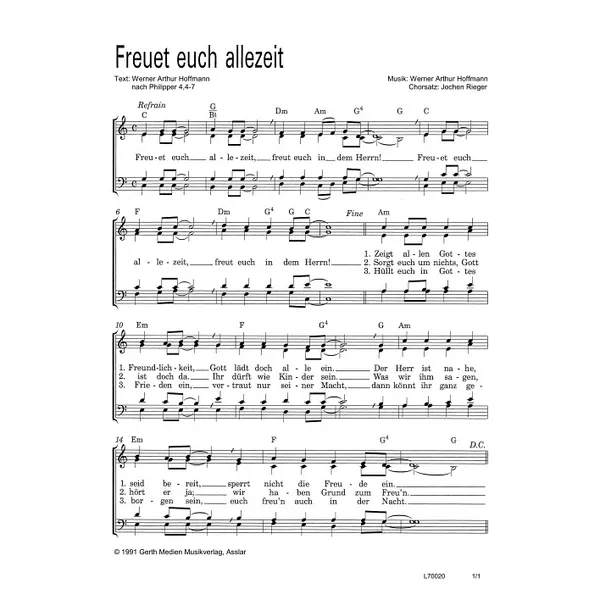 Produktbild des Artikels Freuet euch allezeit (Noten - Download)