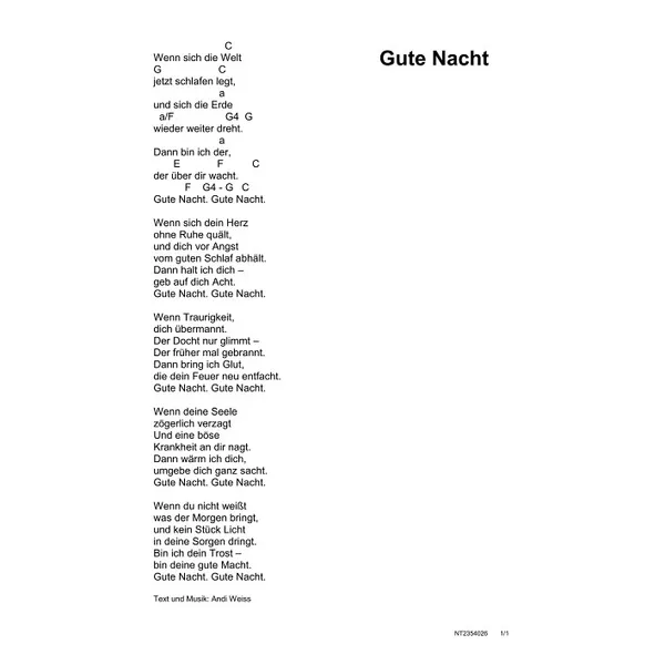 Produktbild des Artikels Gute Nacht (Noten - Download)