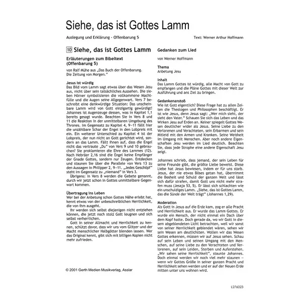 Produktbild des Artikels Siehe, das ist Gottes Lamm (Noten - Download)