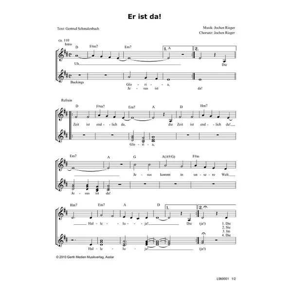 Produktbild des Artikels Jesus ist da (Noten - Download)