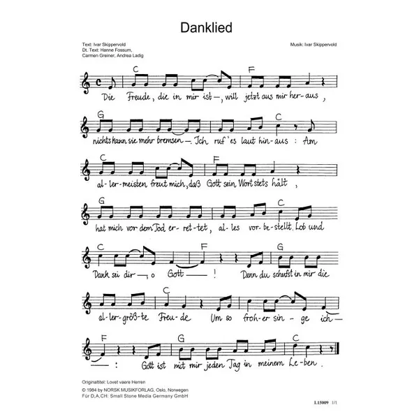 Produktbild des Artikels Danklied (Noten - Download)