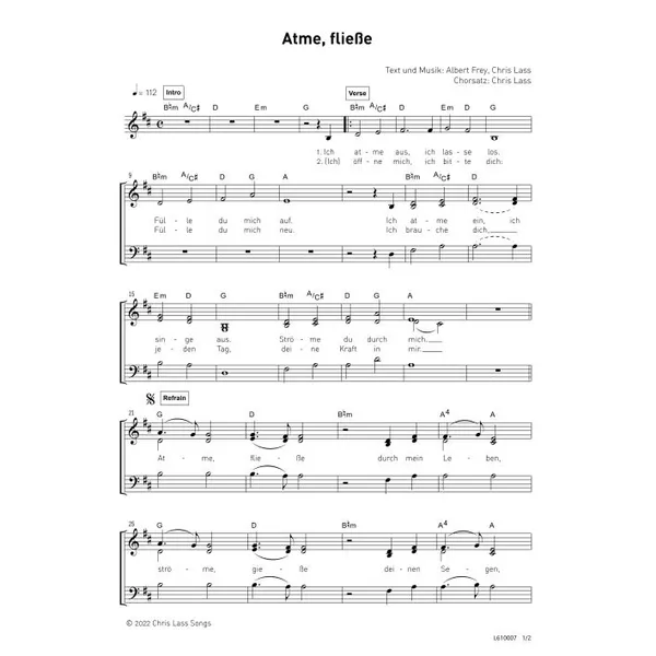 Produktbild des Artikels Atme, fließe (Noten - Download)