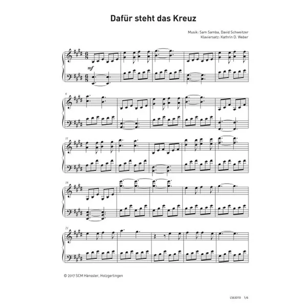 Produktbild des Artikels Dafür steht das Kreuz (Noten - Download)
