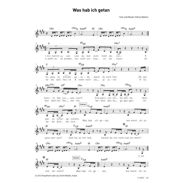 Produktbild des Artikels Was hab ich getan (Noten - Download)