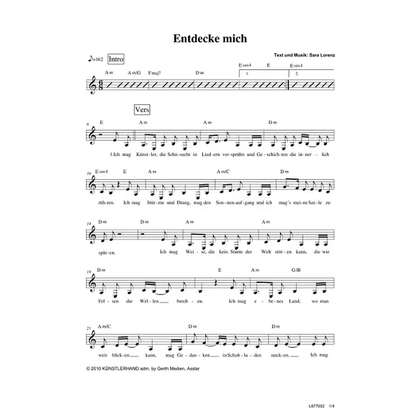 Produktbild des Artikels Entdecke mich (Noten - Download)